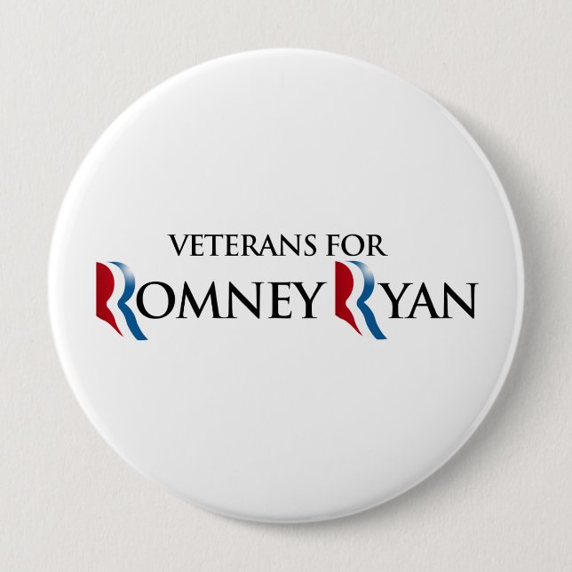 VETERANS FOR ROMNEY RYAN.png Pinback Button (Front)
