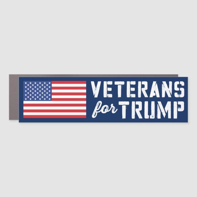 Veterans For Trump 2024 Bumper Car Magnet (Front)