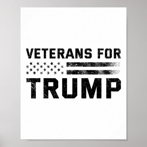 Veterans For Trump 2024 Distressed American Flag M Poster