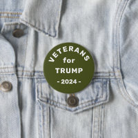 Veterans for Trump 2024 Election Campaign Button