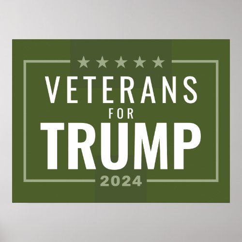 Veterans for Trump 2024 _ olive green Poster
