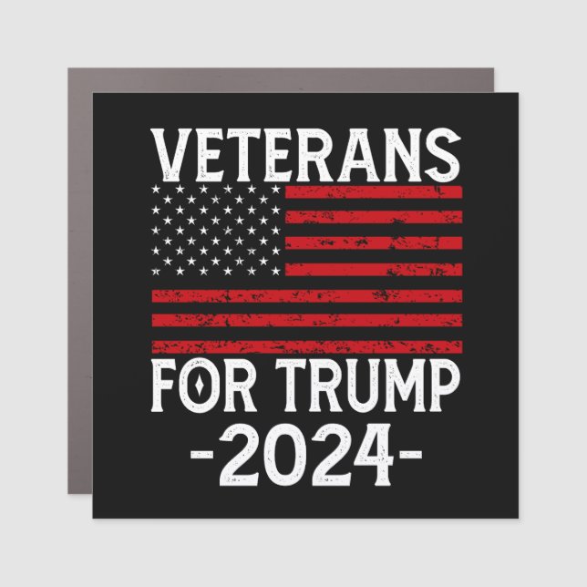 Veterans for Trump 2024 Pro Trump Car Magnet (Front)