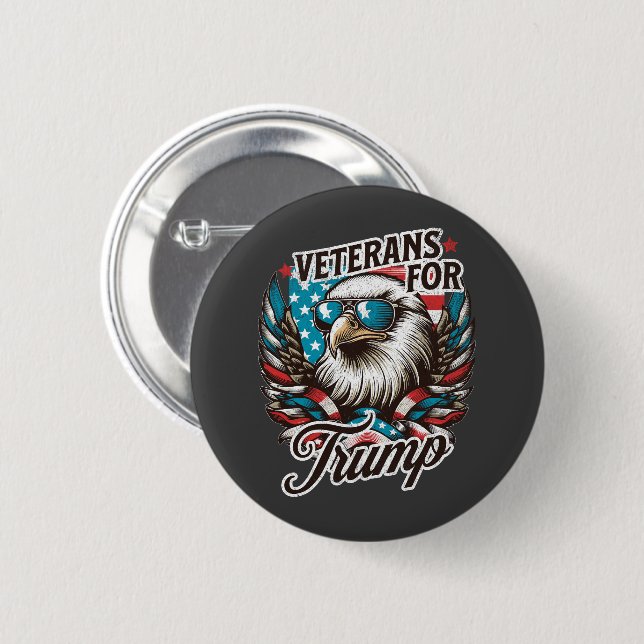 Veterans for Trump Button (Front & Back)