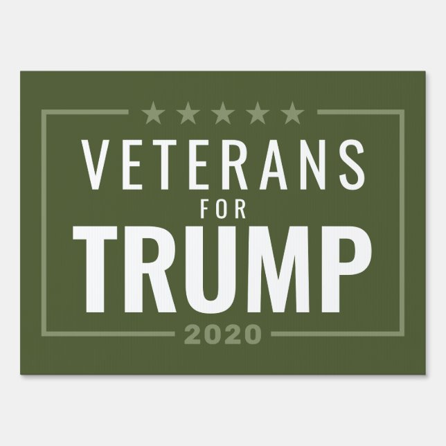 Veterans for Trump - CAN CHANGE YEAR Sign (Front)