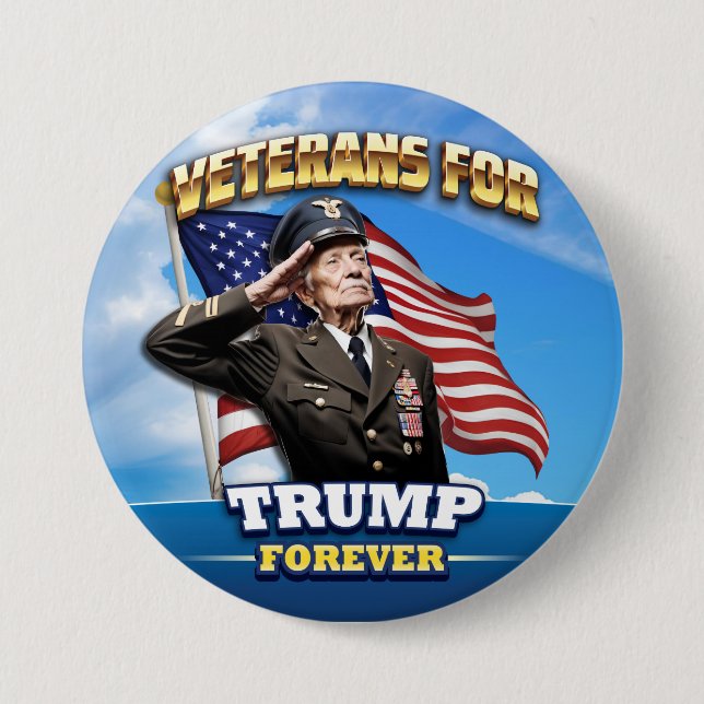 VETERANS for TRUMP Forever  Button (Front)