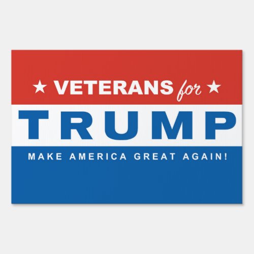 Veterans for Trump Large Yard Sign