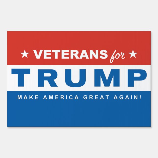 Veterans for Trump Large Yard Sign (Front)