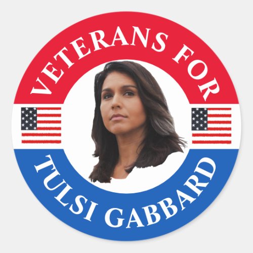 Veterans for Tulsi Gabbard Classic Round Sticker