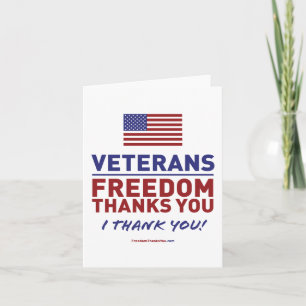Veterans, Freedom Thanks You. Letterpress Thank You Card