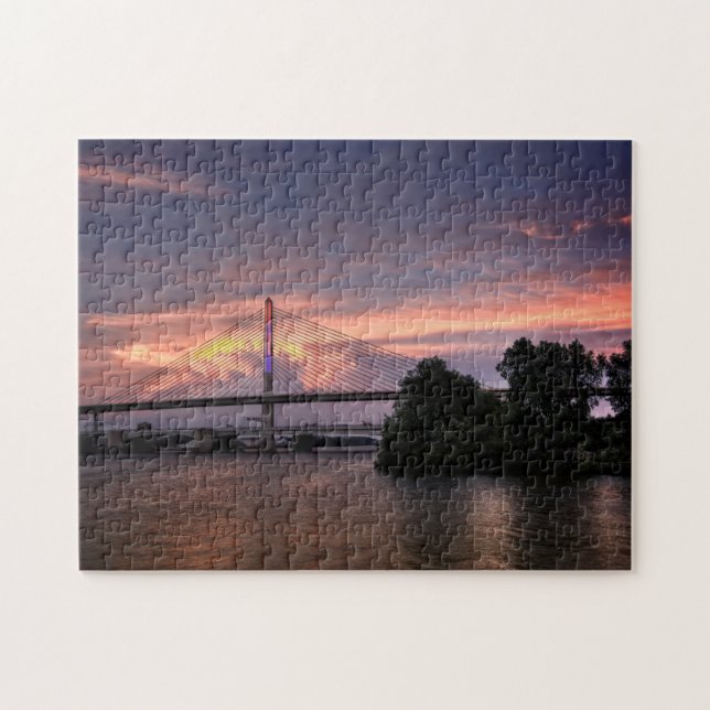 Veterans Glass City Skyway Bridge at Sunset Jigsaw Puzzle (Horizontal)