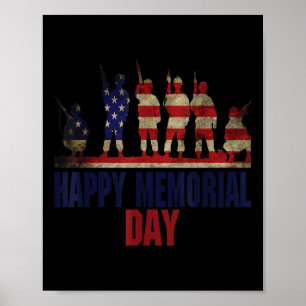 Veterans Happy Memorial Day Flag Poster