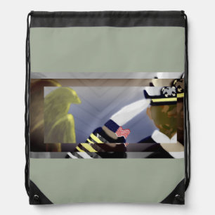 Veterans History Drawstring Bag - Khaki