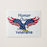 Veterans Jigsaw Puzzle<br><div class="desc">Honoring Veterans Military Memorial Day Army Marines Air Force Navy Coast Guard honor soldiers war protect Vietnam Korea Iraq foreign Boulder</div>
