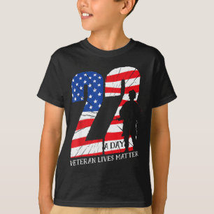 Veterans Lives 22 A Day Suicide Awareness Ptsd T-Shirt
