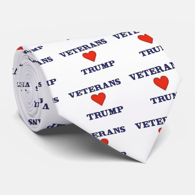 Veterans Love Trump Neck Tie (Rolled)