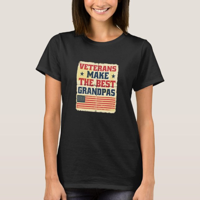 Veterans Make the Best Grandpas Gramps Paw Paw T-Shirt (Front)