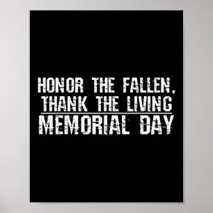 Veterans, Memorial Day - Honor The Fallen Thank Poster