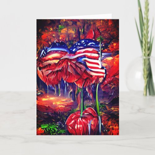 Veterans Military Patriotic Inspired Greeting Holiday Card