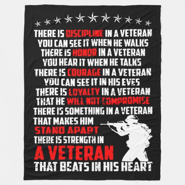VETERANS MOTTO FLEECE BLANKET (Front)