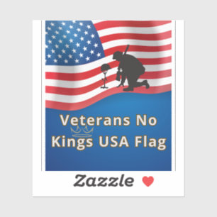Veterans No Kings USA Flag Sticker