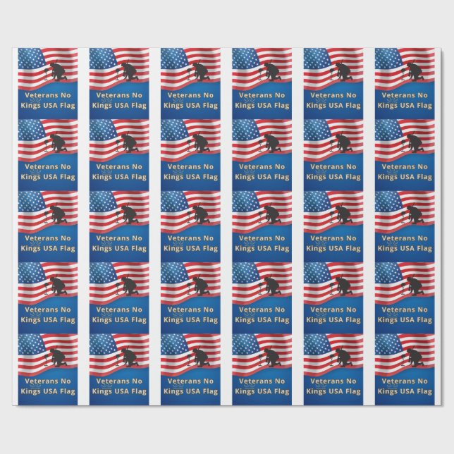 Veterans No Kings USA Flag Wrapping Paper (Flat)