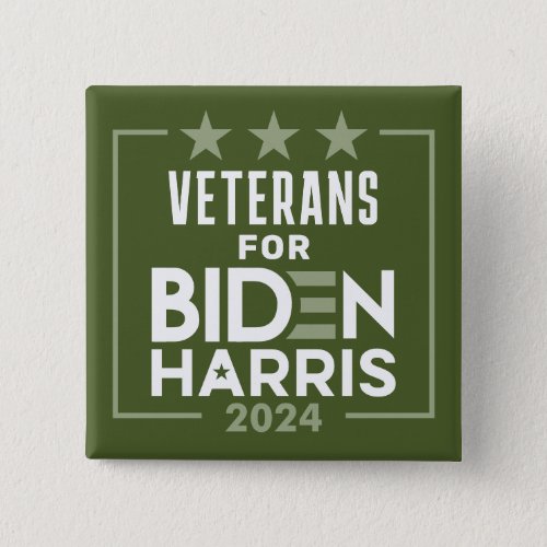 Veterans Olive Green for Biden Harris _ 2024 Button