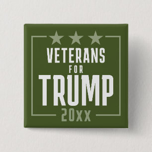 Veterans olive green for Trump - 2024 Button
