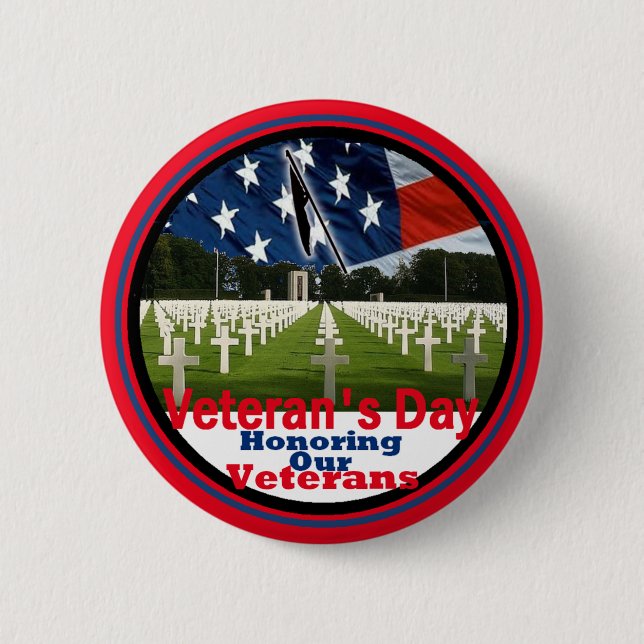 Veterans Pinback Button (Front)