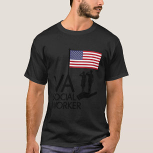 Veterans Saluting The Flag Supported By Va Social T-Shirt