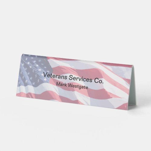 Veterans Services Business Office Desk Name Plate Table Tent Sign