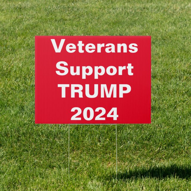 Veterans Support TRUMP 2024 Yard Sign (Insitu)