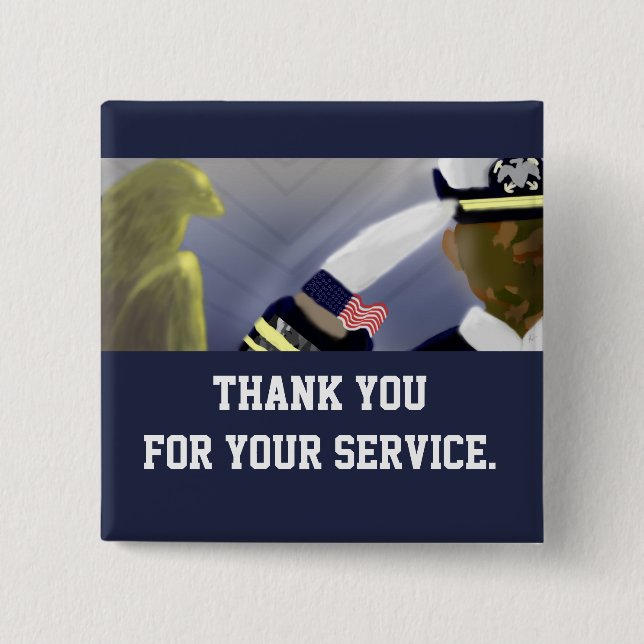 Veterans Thank You for Your Service Button (Front)