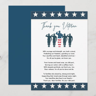 Veterans Thank You   Patriotic Appreciation Card
