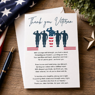 Veterans Thank You   Patriotic Appreciation Card