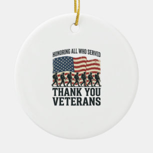 Veterans Thank You Patriotic Military Flag Shirt D Ceramic Ornament