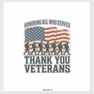 Veterans Thank You Patriotic Military Flag Shirt D Sticker