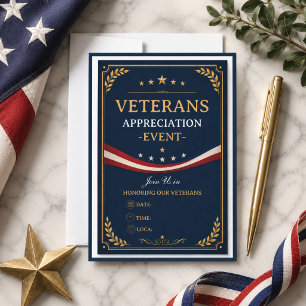 Veterans Thank You Patriotic Military party Invitation