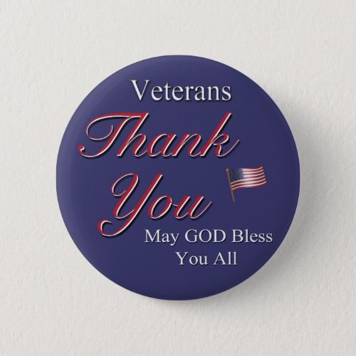 Veterans Thank You Pinback Button