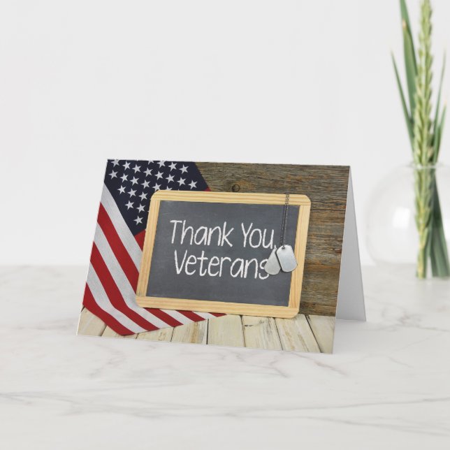 Veterans Thank You sign on chalkboard (Front)