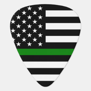 Veterans, Thin Green Line Flag: Military Service Guitar Pick