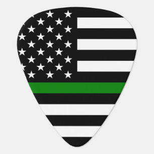 Veterans, Thin Green Line Flag: Military Service Guitar Pick