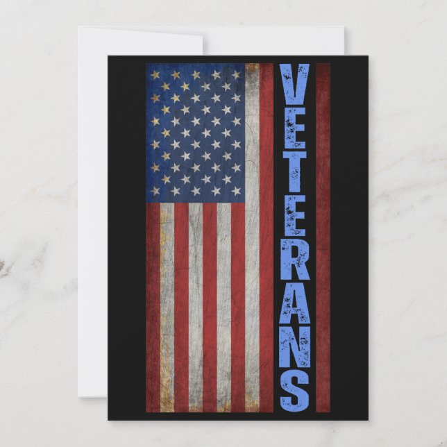 VETERANS USA FLAG 4TH OF JULY  INVITATION (Front)