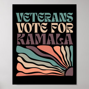 Veterans Vote Harris 2024 Election Kamala Harris T Poster