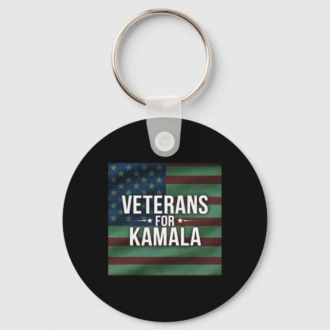 Veterans Voting For Kamala Harris 2024  Keychain (Front)