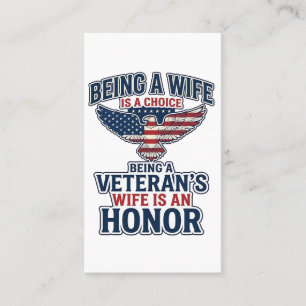 Veterans Wife Honor Patriotic Eagle Shirt Business Card