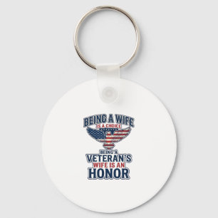 Veterans Wife Honor Patriotic Eagle Shirt Keychain