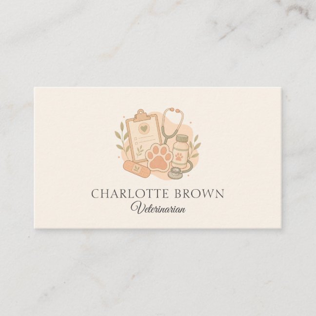 Veterinarian Animal Care Veterinary Pet Clinic Business Card