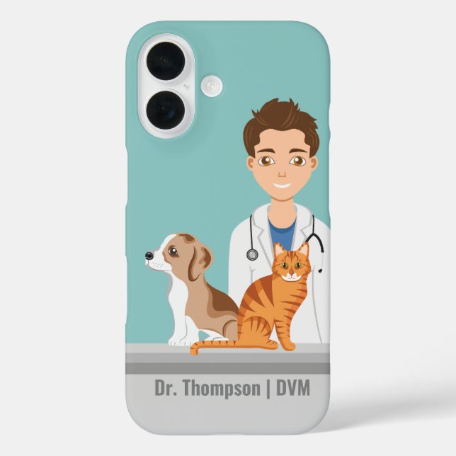 Veterinarian Animal Doctor Vet With Dog And Cat Case-Mate iPhone Case (Back)