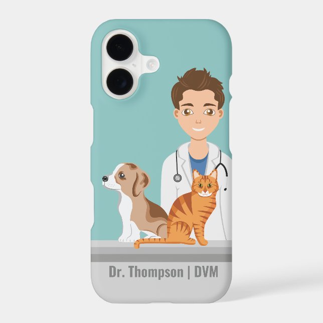 Veterinarian Animal Doctor Vet With Dog And Cat Case-Mate iPhone Case (Back)