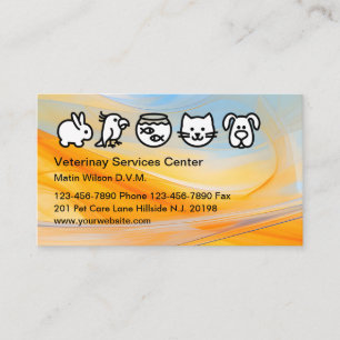 Veterinarian Animal Hospital Business Cards